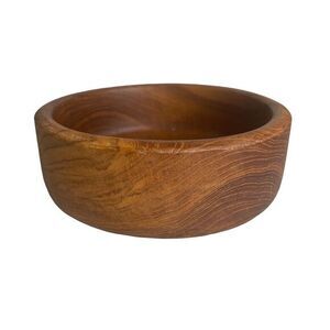 Dolphin Genuine Teakwood Bowl, Small 6" Size‎ Medium Grain Color Salad Vintage